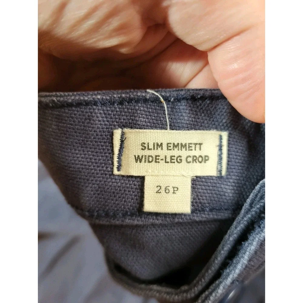 Madewell Women's Slim Emmett Wide-Leg Crop Jeans Size 26P Blue